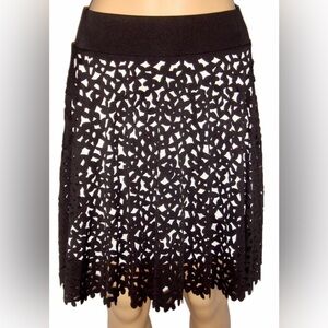 I.N.C. Women’s Black Laser-Cut Skirt size Small NWOT